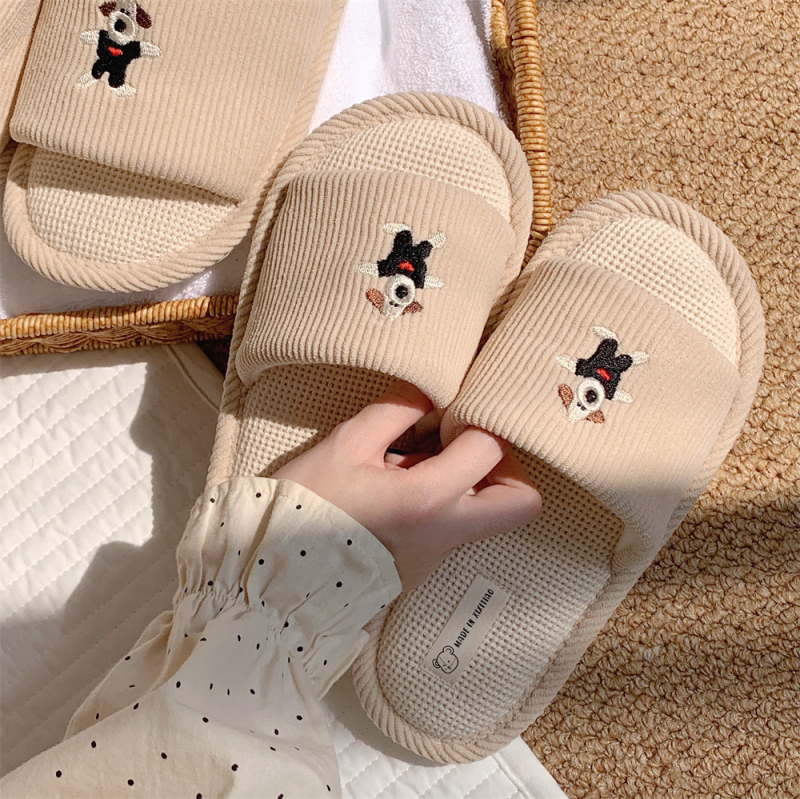 Spring and Summer Casual Home Non-Slip Lightweight Linen Slippers for Men and Women, New Authentic Couple's Cotton and Linen Floor Shoes