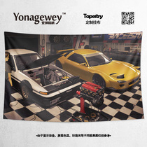 Mazda RX7 Takahashi Liangsuke FC sports car dormitory bedroom shop decoration poster background cloth wall cloth blanket