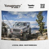 JEEP Wrangler off-road car surrounding dormitory bedroom decoration poster background cloth hanging wall cloth tapestry