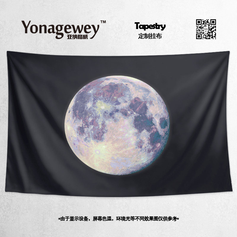 Moon illustration Nordic fresh hand-drawn Moon surrounding decorative wall cloth background poster tapestry canvas