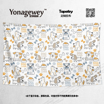 Creative cute hand-painted dog minimalist childrens kindergarten decorative wall hanging background cloth poster hanging cloth tapestry wall cloth