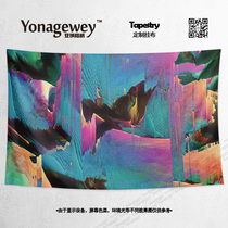 Nightclub Harajuku gradient fluttery young fuzzy style dormitory bedroom decoration background cloth poster blanket hanging cloth