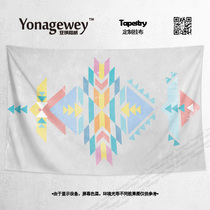 Nordic minimalist bohemian Indian pattern abstract decorative poster background cloth hanging cloth wall cloth tapestry fabric