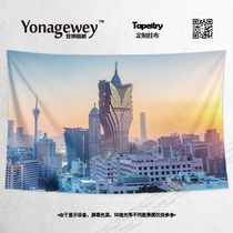 Macau New Lisboa Tourism Tower Sanba archway wall cloth decoration background cloth poster tapestry
