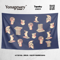 Neoclassical European avant-garde modern David Knight statue illustration bedroom decoration background cloth poster tapestry