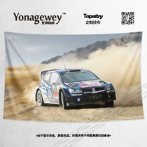 WRC Dakar Rally Volkswagen POLO Team Racing Photo Surround Decoration Background Fabric Poster Hanging Cloth Painting