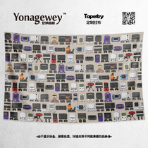 Creative game console handle arcade player otaku surrounding bedroom dormitory decoration background wall cloth poster hanging cloth painting