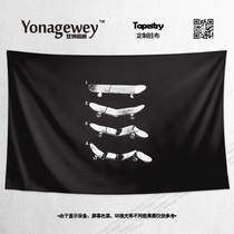 European and American street skateboarding tide card University student dormitory room wall bedside decoration background hanging cloth poster tapestry