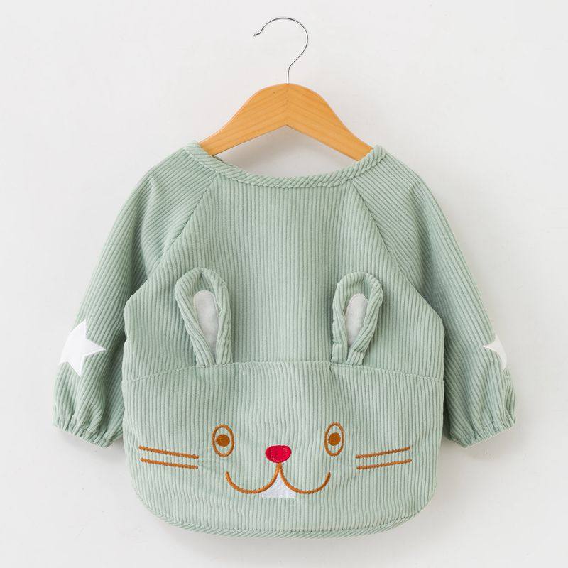 Baby eat bib autumn and winter reverse wear overcoat children men and women crystal corduroy apron children anti-dirty painting