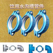 Lined pipe plastic pipe pipe groove groove bend lined plastic groove steel card blue silver clamp pipe fittings