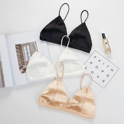 2019 mới bikini tam giác cúp lưới dây đeo vai màu đỏ lưới đồ lót màu đỏ phía dưới quấn ngực ống hàng đầu mà không có vòng thép áo ngực - Đồ lót thể thao