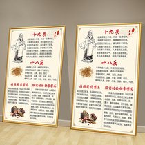 Traditional Chinese Medicine eighteen Anti-nineteen TCM Health Preservation Poster Practicing 8 Incurable of Herbal Medicine Compatibility Taboo Publicity Painting