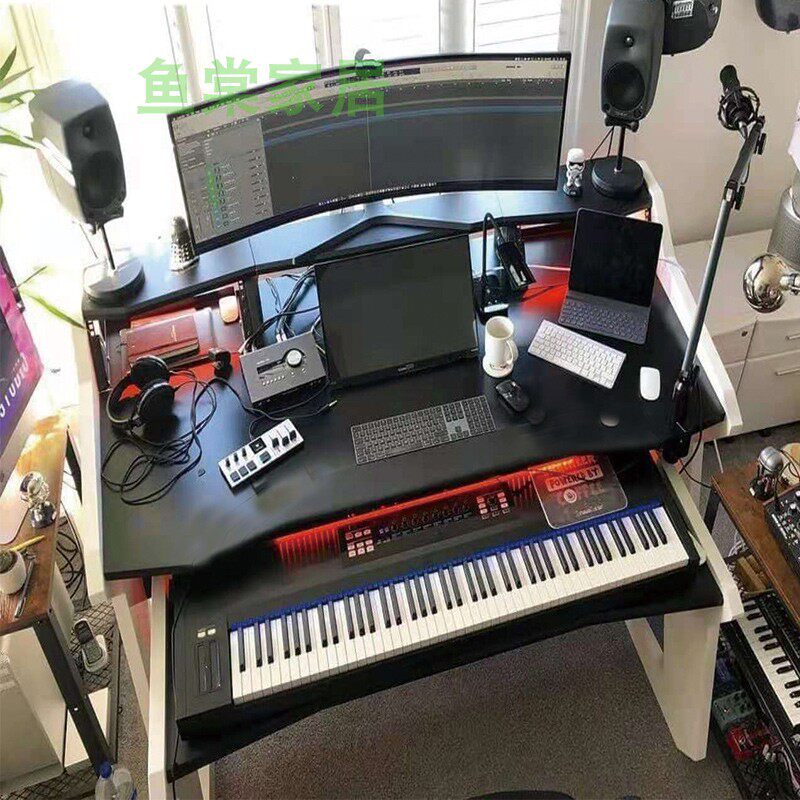 Solid wood choreography workbench recording shed table music production MIDI Electric steel keyboard violin table Audio Mixer live