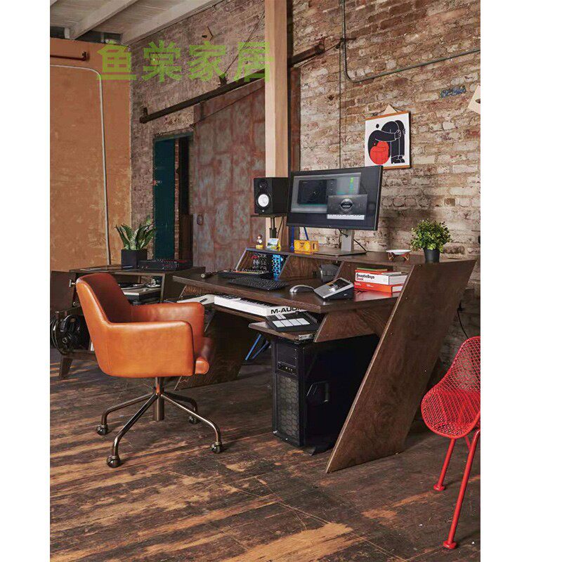 Choreographic Bench Recording Studio Desk Music Electric Steel MIDI Keyboard Electronic Organ Table Solid Wood Minimalist Audio Live