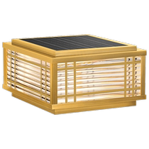 Solar all-copper column head lamp courtyard home outdoor lighting villa community door pillar pillar lamp on both sides of the door