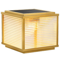 All-copper solar pillar lamp 2024 new Chinese style waterproof door pillar lamp courtyard pillar lamp greening street lamp on both sides