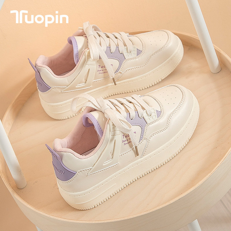 Products Small White Shoes Woman 2022 New Breathable Sliding Board Shoes Thick Bottom 100 Hitch Strike Color Sports Casual Spring Summer-Chains Chains