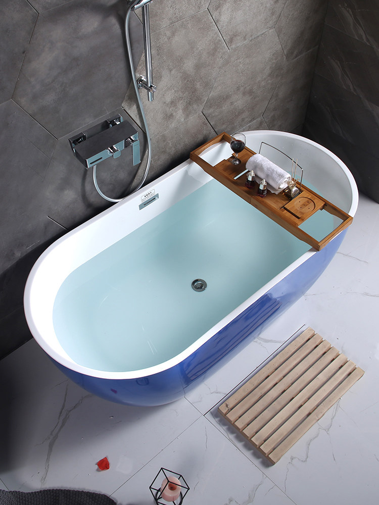 Jie Ben modern small apartment free-standing one-piece simple bathtub 1 2-1 7 meters acrylic adult household bathtub