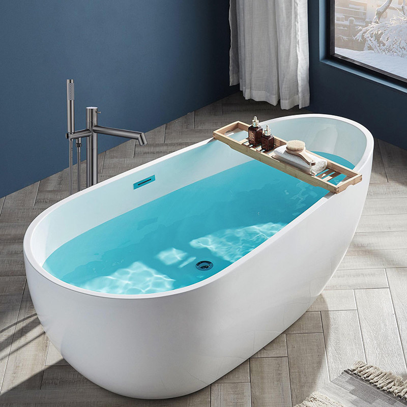 Home Bathroom Independent Mobile Toilet Bath Bath Egg-shaped Acrylic Small Bathroom Net Red Bath