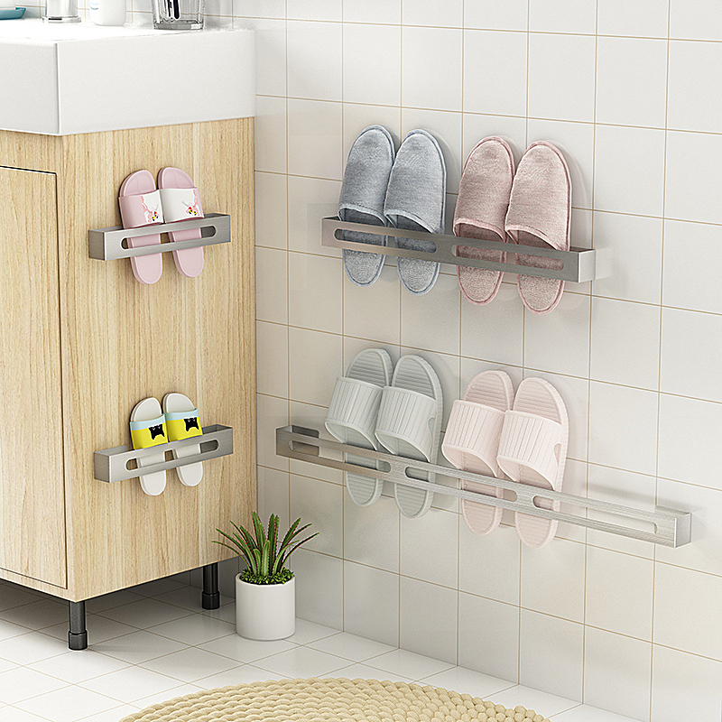 Bathroom slippers rack wall-mounted free of perforated dressing room with shoe rack bathroom containing floor shelf Toilet Shelve