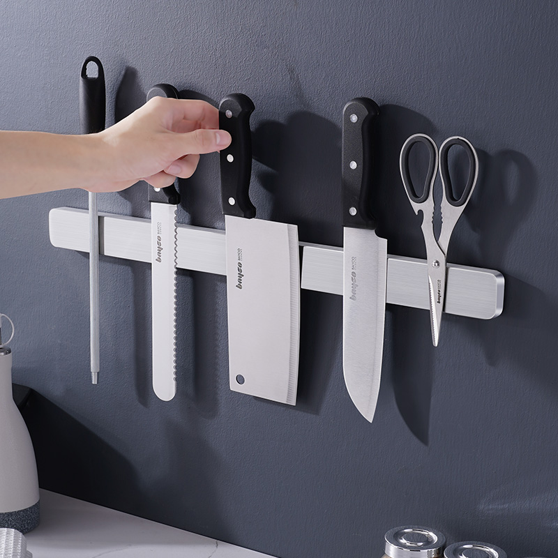 Magnet tool holder kitchen wall-mounted stainless steel free of punch magnetic magnetic knife with magnet suction kitchen knife