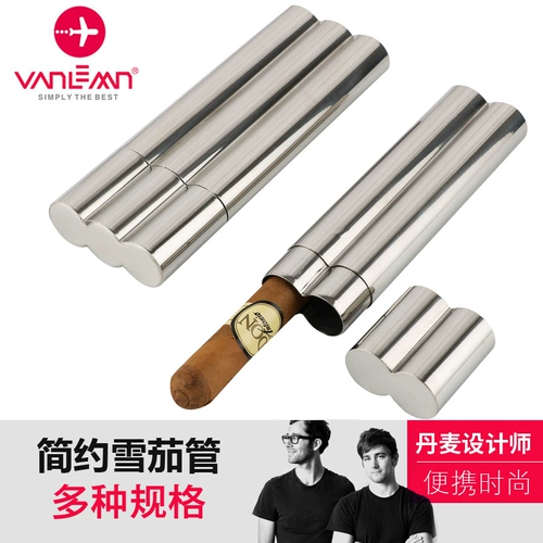 Сигарная сигара из нержавеющей стали сигарная сигара увлажняющая труба Портативная антиотрастная сигарная трубка с большим калибром -сигарным набором дым