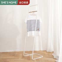 SHESHOME Japanese-style simple coat rack Floor-to-ceiling household bedroom hanger modern clothes rack storage rack