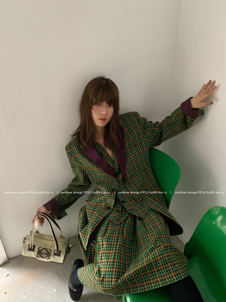 FFU Early Fall Thin Check Blazer (Clearance)