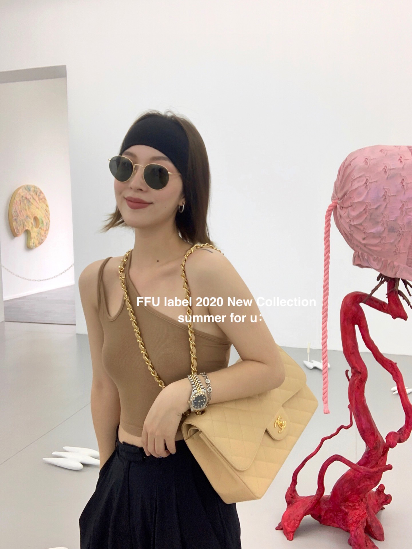 FFU Hanging Vest Woman Wear the tide sexy tops in the summer wear a bra and shoulder - to - back red - net vest