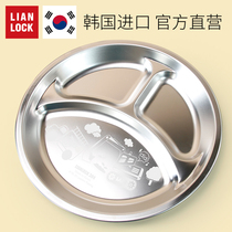 Joint buckle South Korea imported children stainless steel plate split Baby Kindergarten fruit plate household fruit plate ins Wind