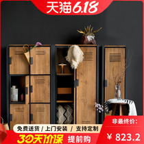 Industrial Wind Woody Office Document Cabinet Floor Containing Cabinet Office Furniture Partition Short Cabinet Modern Brief