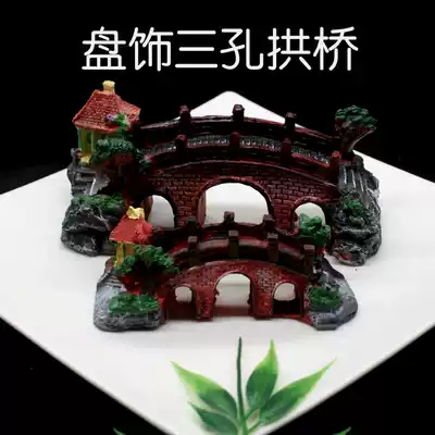 Hotel dining room Sabab setting plate small bridge decoration dishes embellishment cold dishes creative plate flower and grass plate ornaments