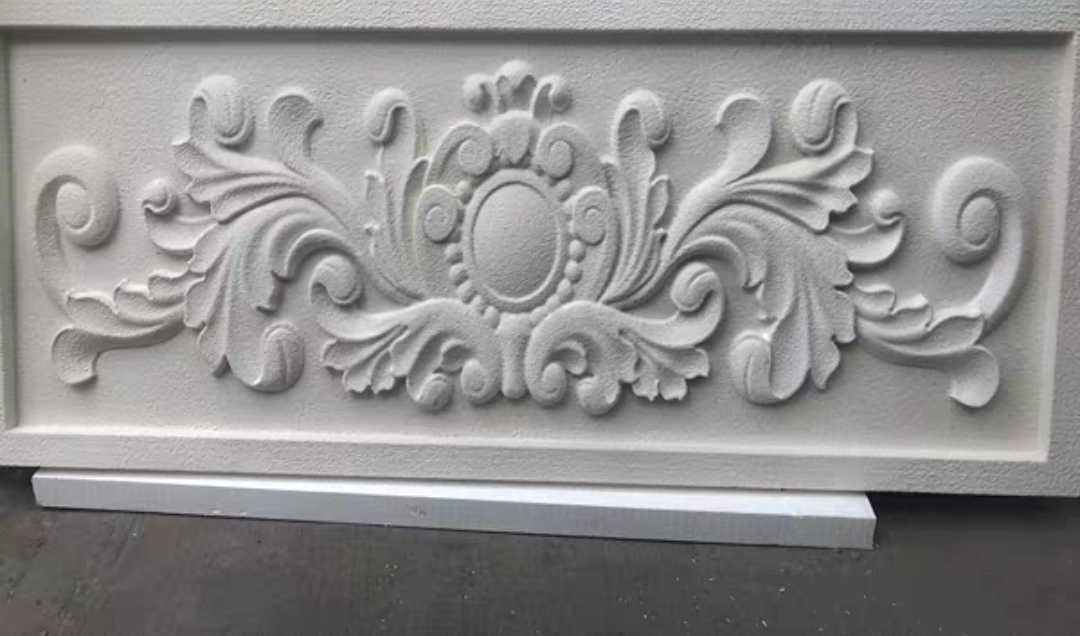 European exterior wall decoration carved Villa EPS foam relief door head triangle mountain flower board Factory Direct