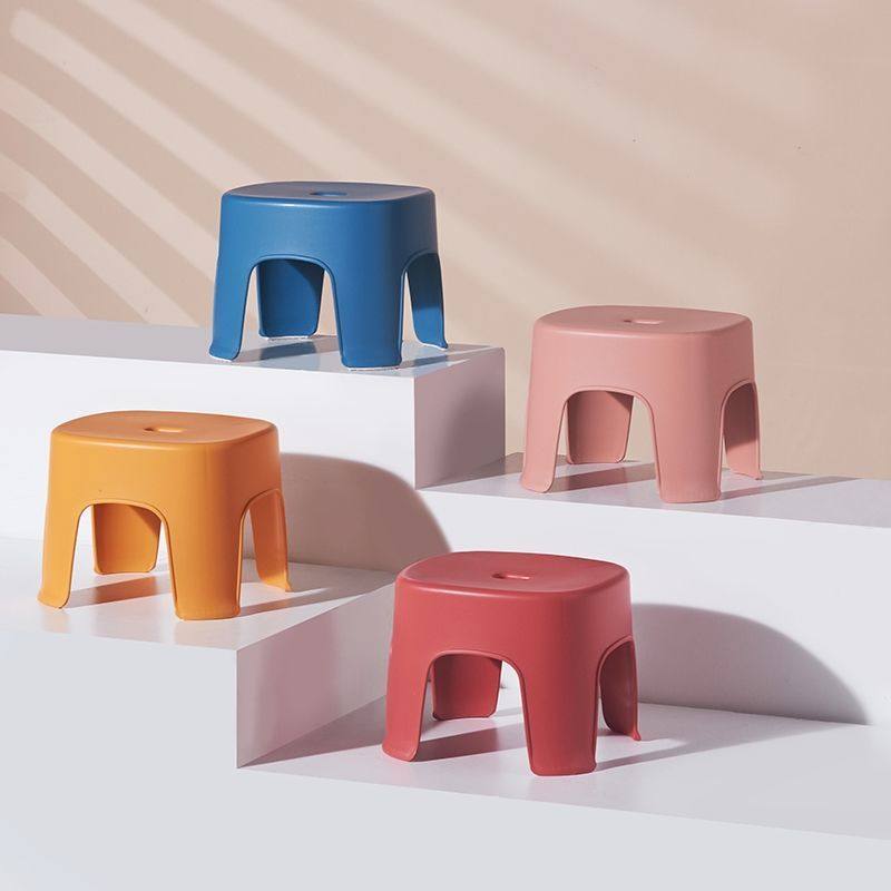 Flying dartthree and home small stools plastic bench children thickened anti-slip foot rubber stool downstool dining table and chairs-Taobao