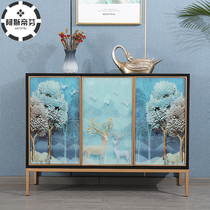 Light Extravagant Glass Xuanguan Cabinet New Chinese Door Hall Feng Shui Decoration Cabinet Simple Dining Side Cabinet Shoes Cabinet Multifunction Lockers