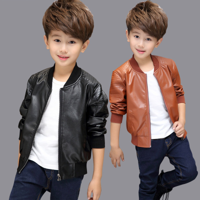 秋季薄款男童皮外套上衣