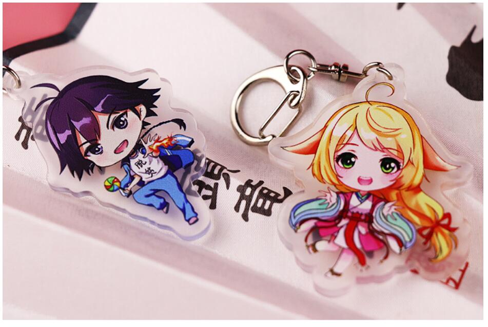 Mua 2 tặng 1 anime miễn phí xung quanh móc khóa acrylic con cáo nhỏ quỷ đỏ mẹ anime móc chìa khóa mặt dây chuyền - Carton / Hoạt hình liên quan sticker gấu trúc