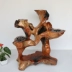 Root khắc khung phòng khách gỗ rắn nghệ thuật tự nhiên gốc cây trong nhà bonsai nhiều lớp long não gỗ trang trí sàn kệ - Các món ăn khao khát gốc