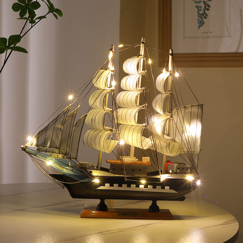 Graduation Season One Sail Smooth Sailing Yacht Swing model Living room TV Cupboard Decoration Office Desktop Furnishing Handiwork-Taobao
