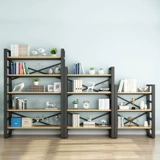 Книжный магазин посадка гостиной простые многослойные полки железные арт -книжный шкаф офис сталь сталь и дерева хранения простая полка