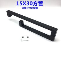 Bathroom glass door transfer handle paint dumb black shower room toilet right angle square tube stainless steel handle L type