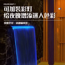 Stainless steel waterfall outlet courtyard rockery water curtain villa landscaping water feature wall artificial flowing water with colored lights