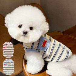 Autumn New Pet Striped Vest Teddy Bichon Pomeranian Small Dog Yorkshire Maltese Dog Clothes