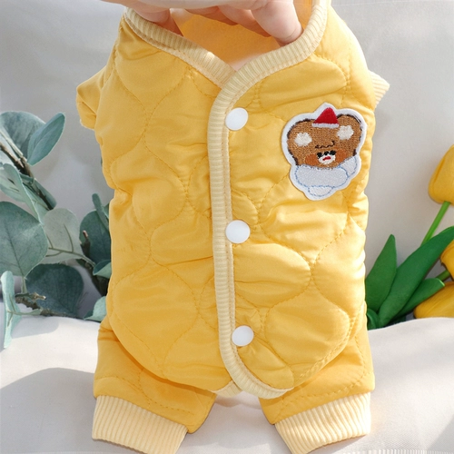 Собачья одежда Тедди Бишон Медведь Померанский Шнаузер маленький собака осень осень и зима 2023 Новая утолщенная четырехлетная холодная хлопковая одежда