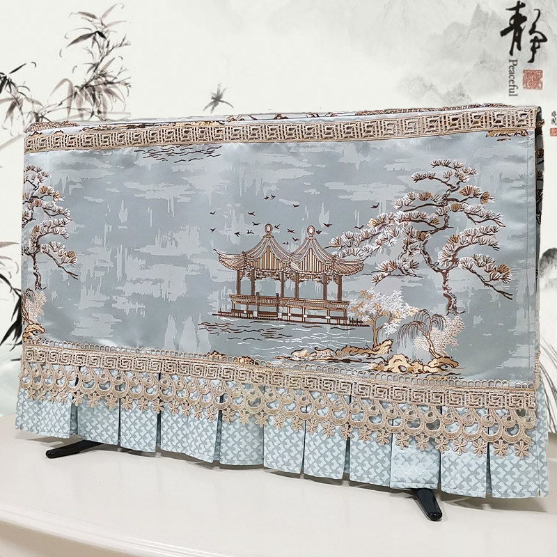 Silkworms Chinese style TV sets China Wind modern New Chinese plane curved dust cover 55657585 inches