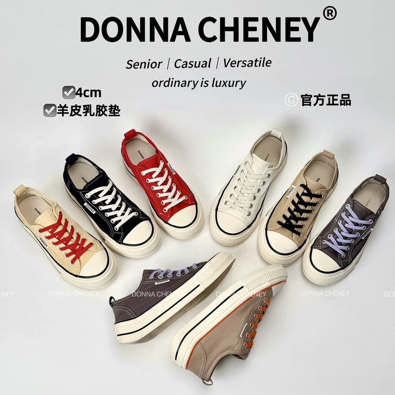 Feifei Women's Shoes Donnacheney Canvas Slip-On 2026 Spring/Summer Sheepskin Insole Breathable 4cm Lazy Sneakers