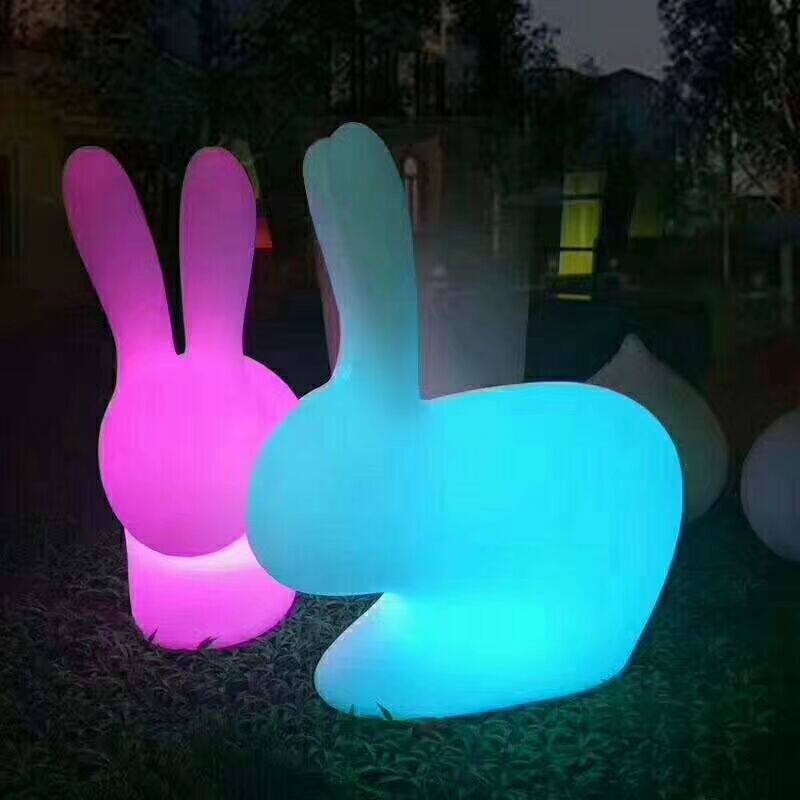 LED luminous rabbit light garden charging rabbit light outdoor waterproof lawn light square decoration solar jade rabbit light
