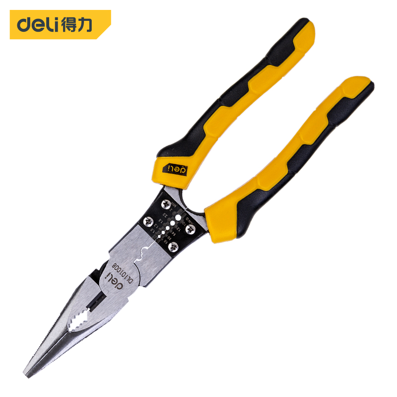 Del tool 9 inch multi-function universal multi-purpose electrician tip pliers tip pliers tip pliers DL101008