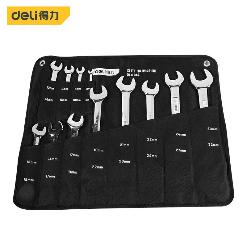DELI tools 8 10 12-piece set of double open pass mirror wrench set DL0308 0310 0312