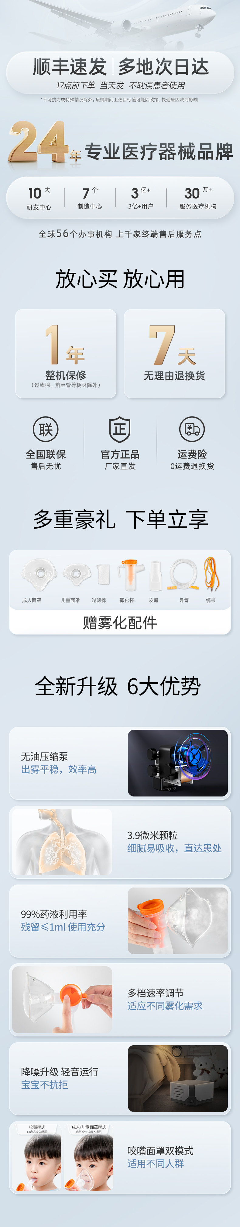 鱼跃 403M 儿童医用级雾化机 聚划算天猫优惠券折后￥178顺丰包邮（￥229-51）